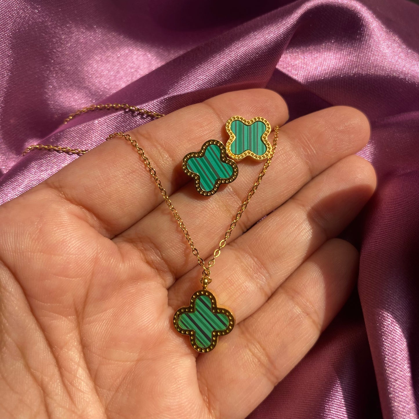 Green Clover Top & Necklace