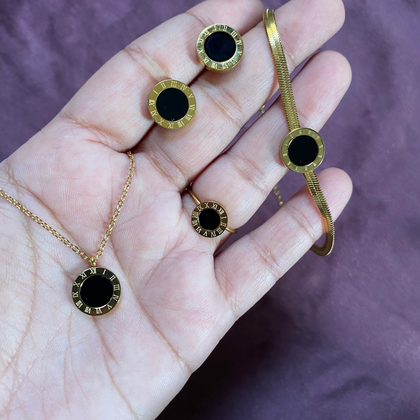 Roman Clock Jewelry Set
