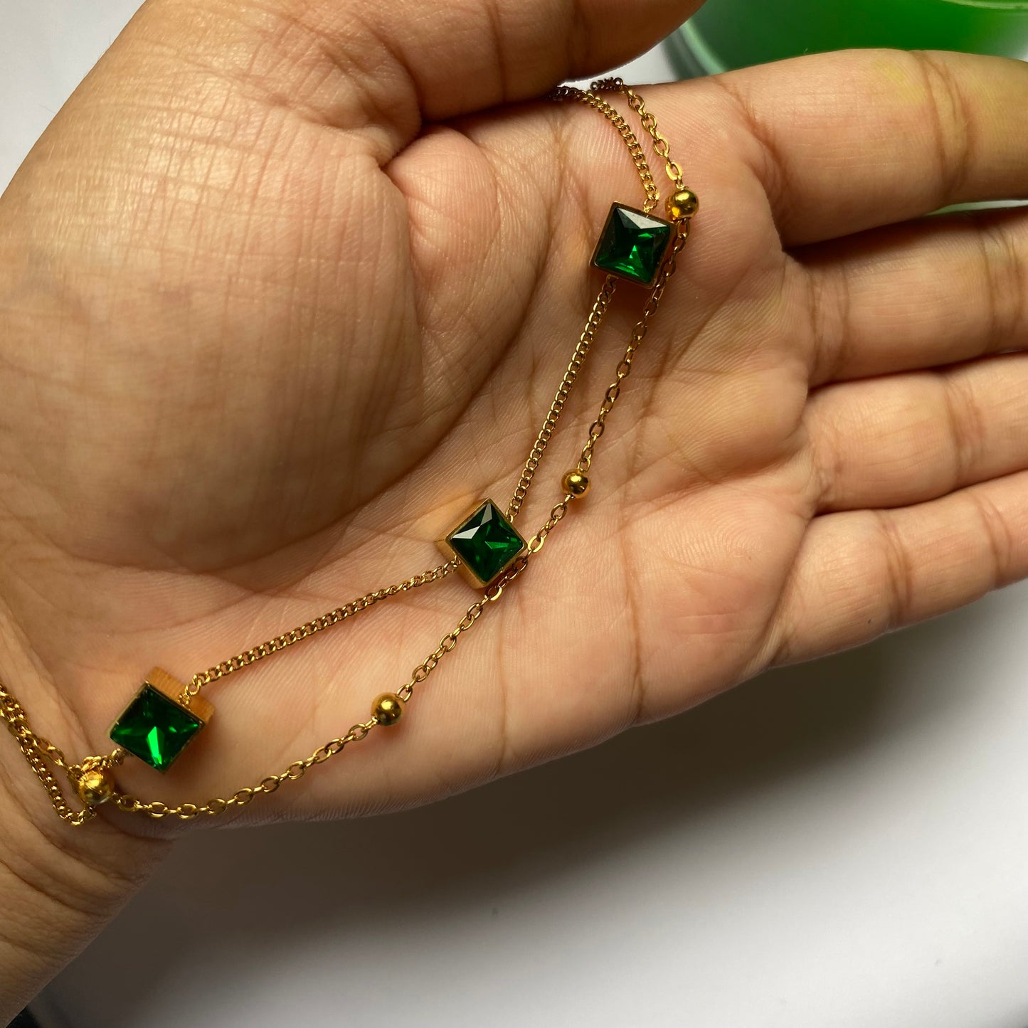 Emerald Chain Bracelet