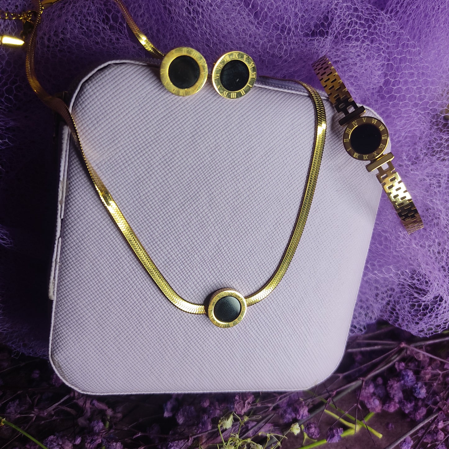 Roman Clock Jewelry Set