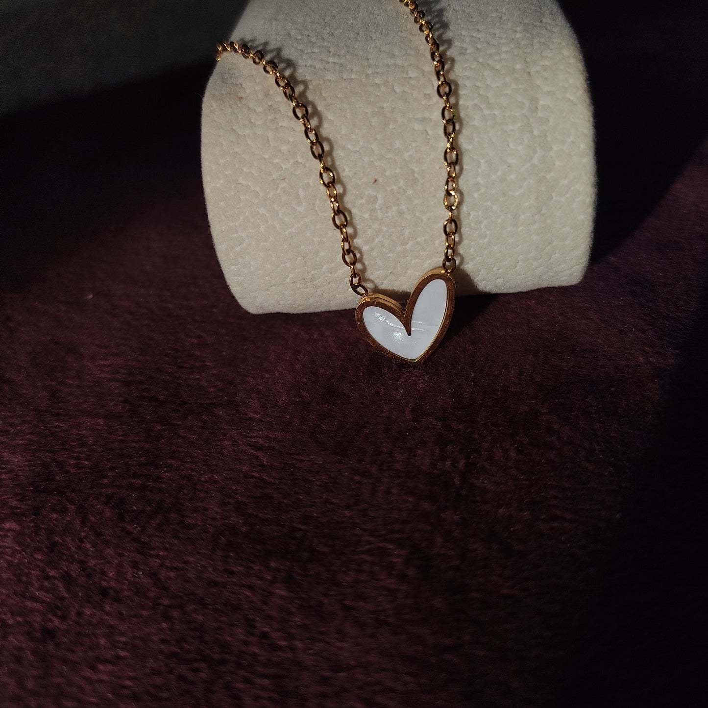 White Heart Necklace