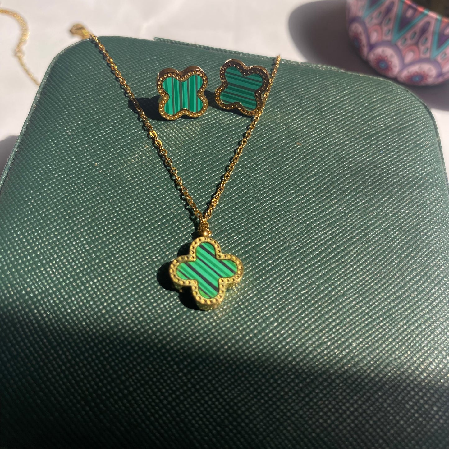 Green Clover Top & Necklace