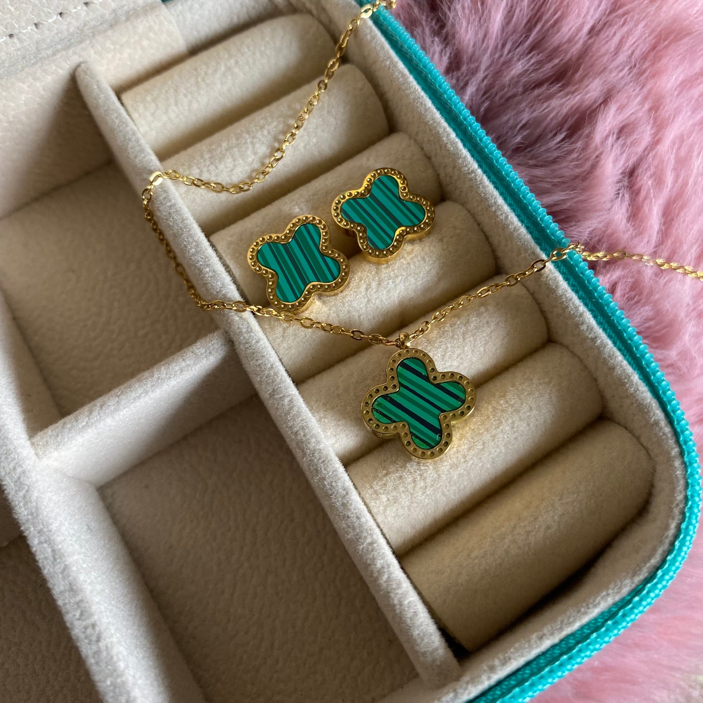 Green Clover Top & Necklace