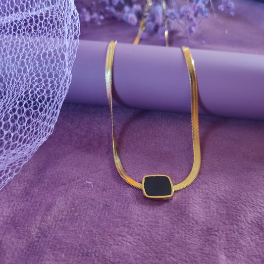 Black Square Necklace