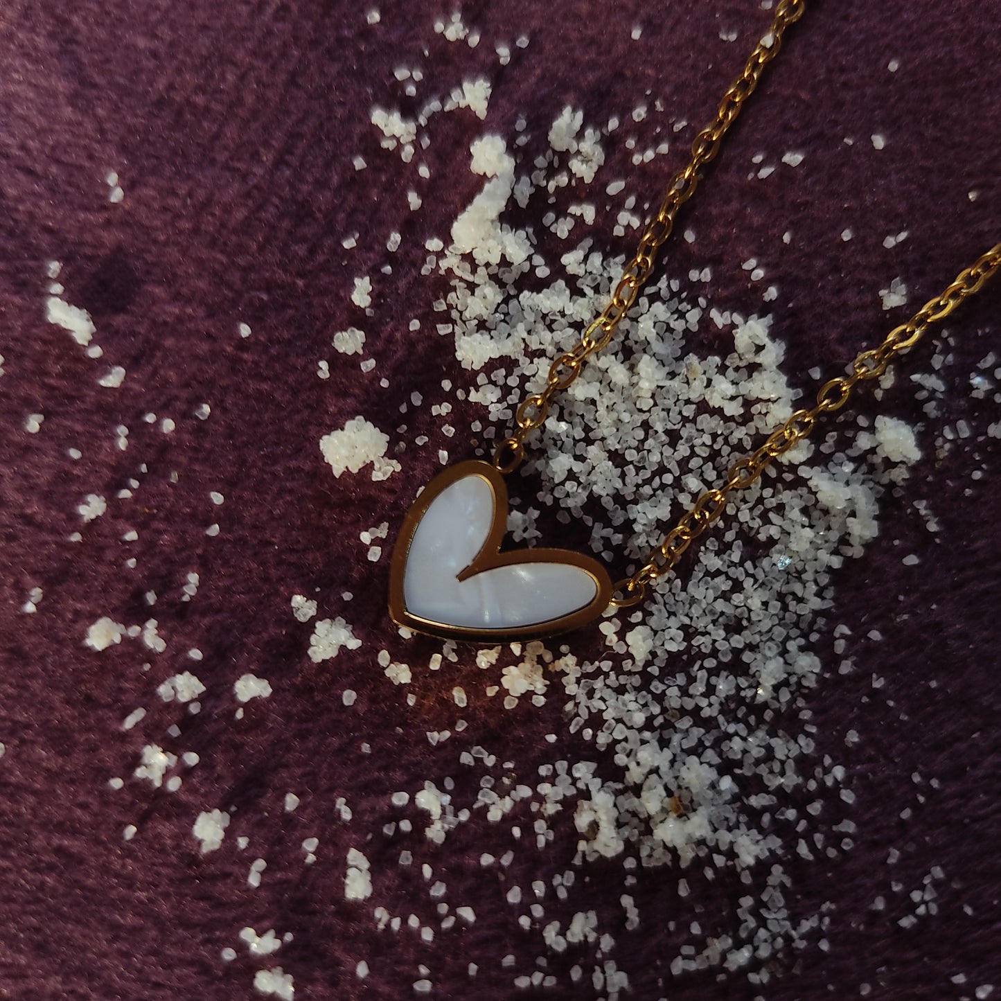 White Heart Necklace