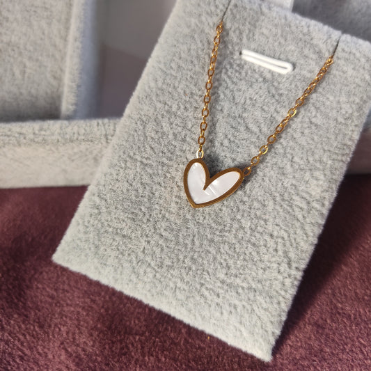 White Heart Necklace